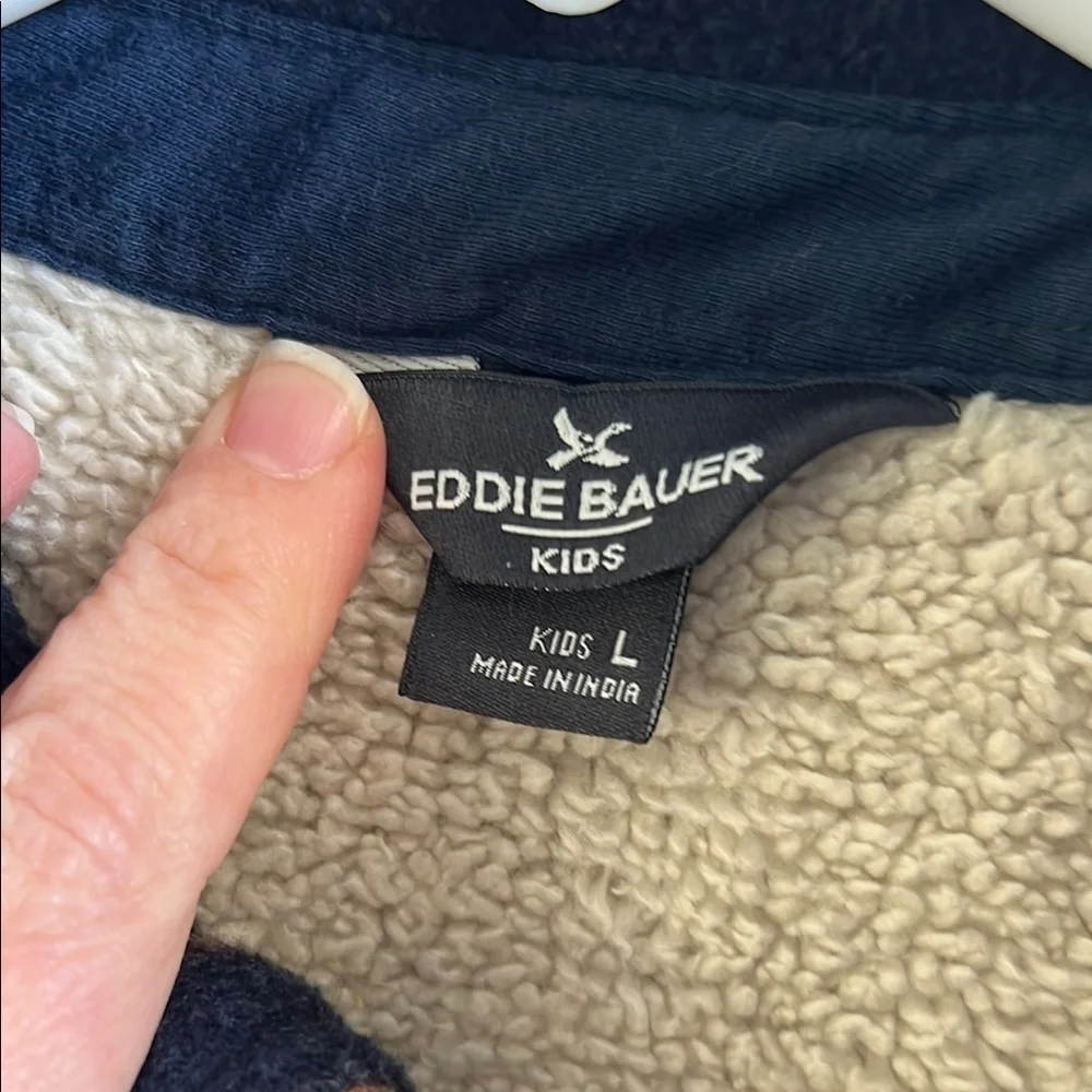 Eddie Bauer Kids Plaid Jacket - Navy and Brown Shacket